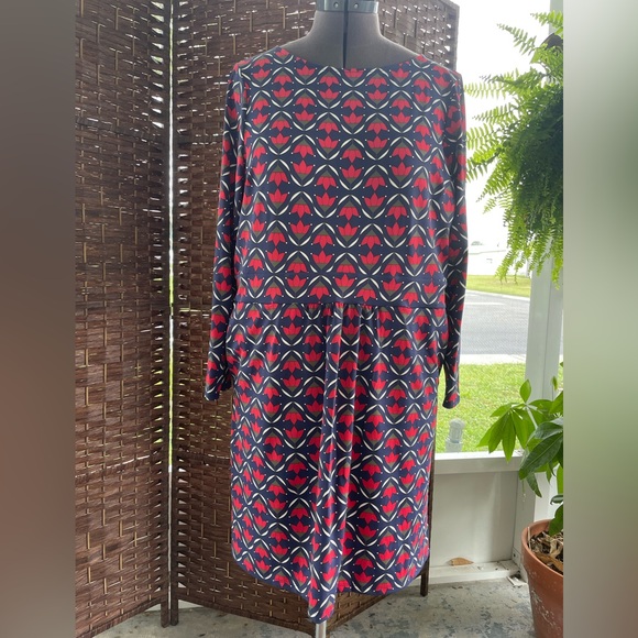 TALBOTS Effortless Jersey A-Line Dress - Ditsy Flip - Picture 2 of 12